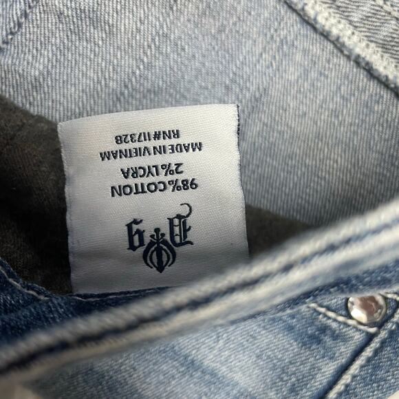 D9 Slick Womens Size 31 Bootcut Jeans Y2K Grunge Casual Classic Distressed Wash - Picture 7 of 7